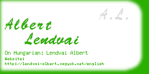 albert lendvai business card